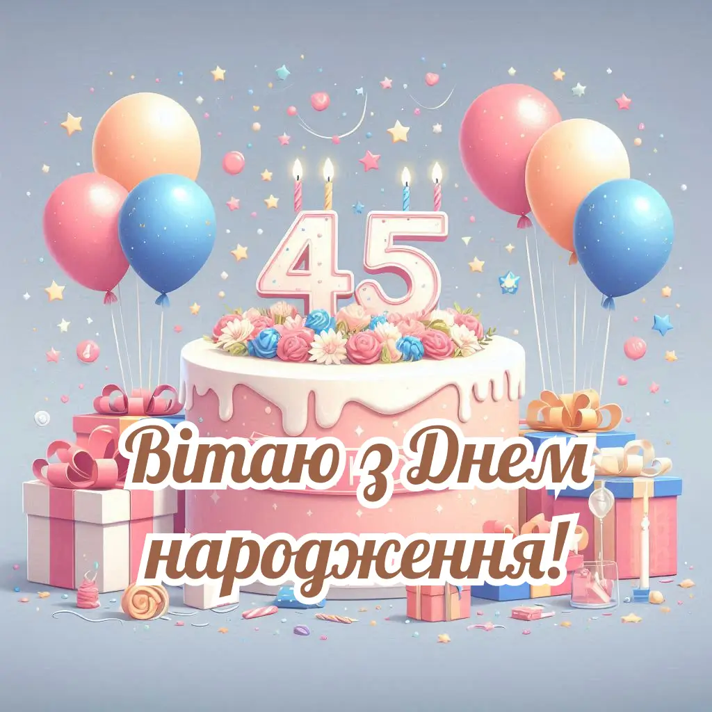Pryvitannya Z Yuvileyem Ta Dnem Narodzhennya 45 Rokiv