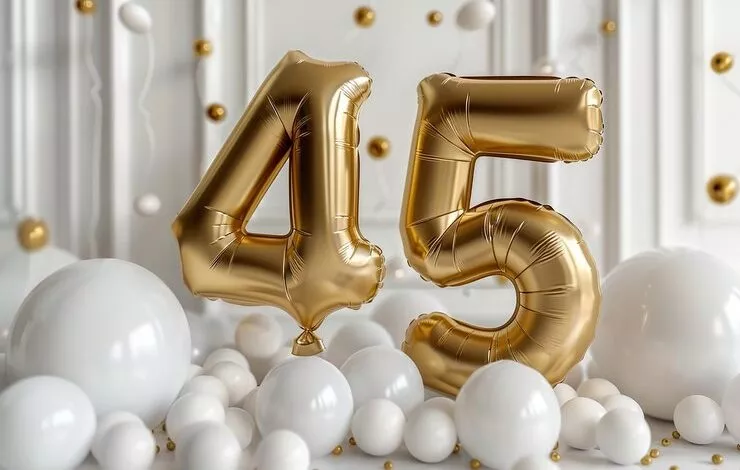 Portrait Text Made Two Golden Floating Helium Balloons 1077802 222206