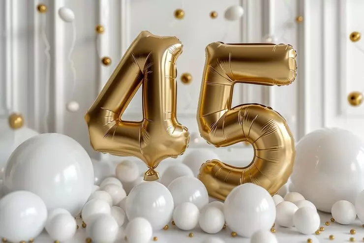 Portrait Text Made Two Golden Floating Helium Balloons 1077802 222206